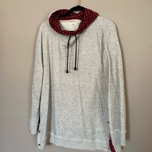 Maurices Buffalo Plaid/ Gray Cowl Neck Hoodie